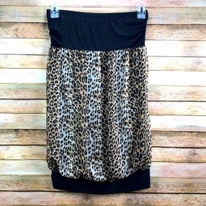 Strapless Leopard Print Dress Size Medium